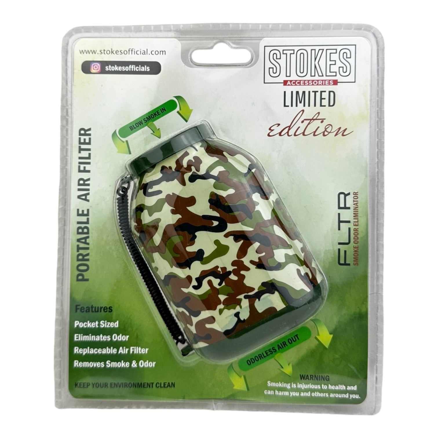 Stokes FLTR Smoke Odor Eliminator Device with Replaceable Cartridge | 48pc/Case