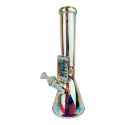 14" LED Light up Chrome Glass Water Pipe