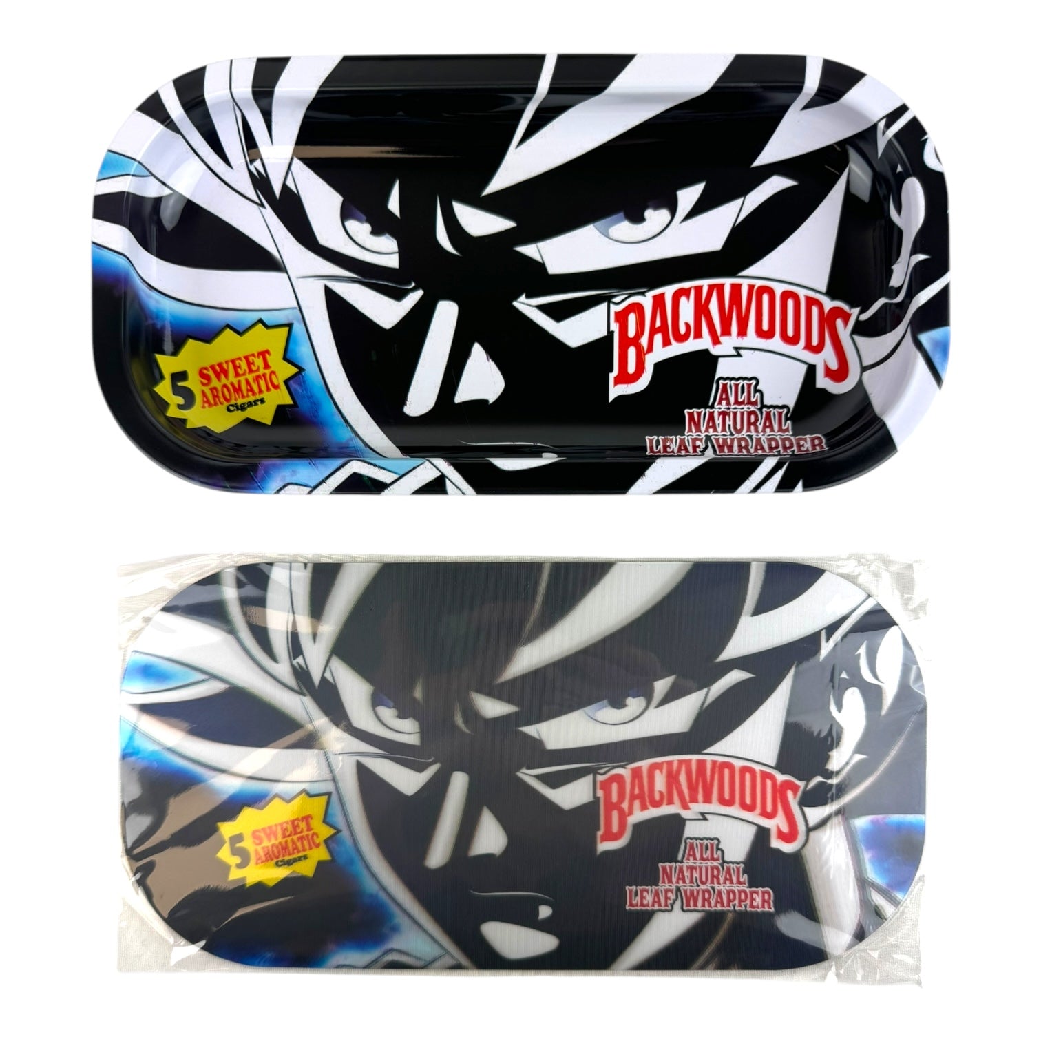 BW 3D Small Metal Rolling Tray With Magnetic Lid 8" X 4"