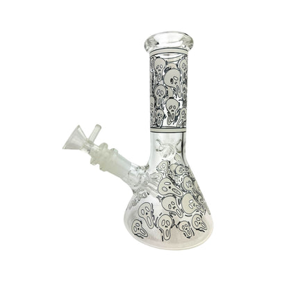 8" Ghost Glow In The Dark Beaker Glass Water Pipe "WP-5141"