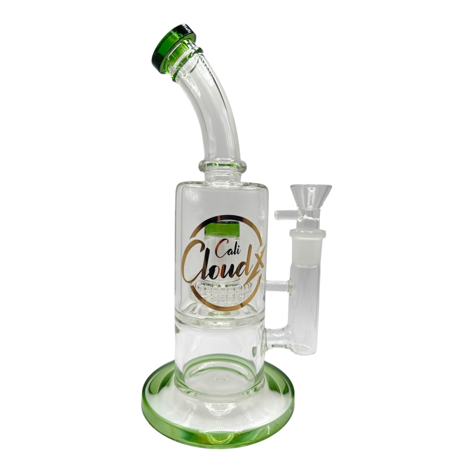 10" Cali Clouds Bent Neck Chugger Glass Water Pipe "WP-378" (Assorted Colors)