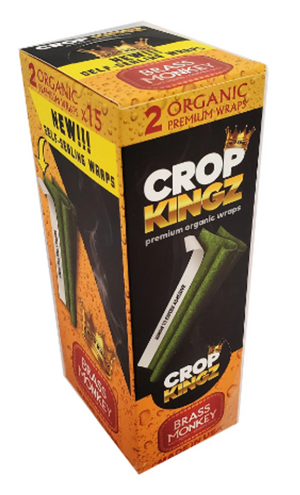 Crop Kingz Premium Organic Hemp Wraps - (15Packs/Display) - Brass Monkey
