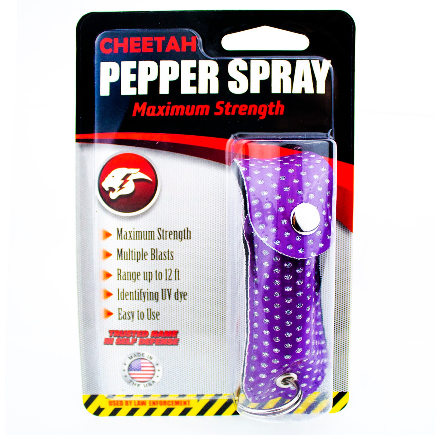 Cheetah Pepper Spray Maximum Strength w/Key-Chain Case Self Defense