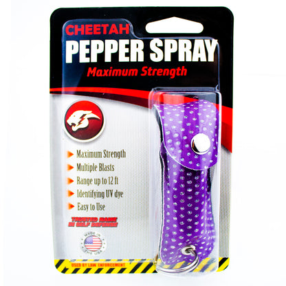Cheetah Pepper Spray Maximum Strength w/Key-Chain Case Self Defense