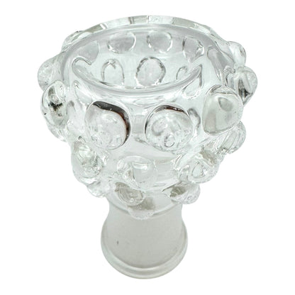 Clear Bubble Glass Bowl w/ Clear Marbles 18mm Female "12-2567"