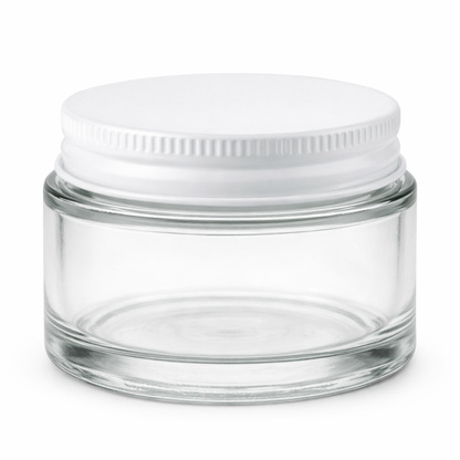 Clear Glass Jar with White Tin Cap
