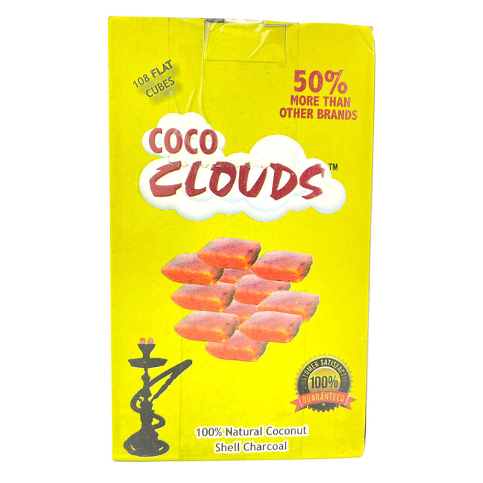 Coco Clouds 108 Flat Cubes 100% Natural Coconut Shell Charcoal