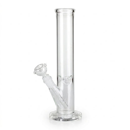 12" Clear 5mm Glass on Glass Water Pipe Straight