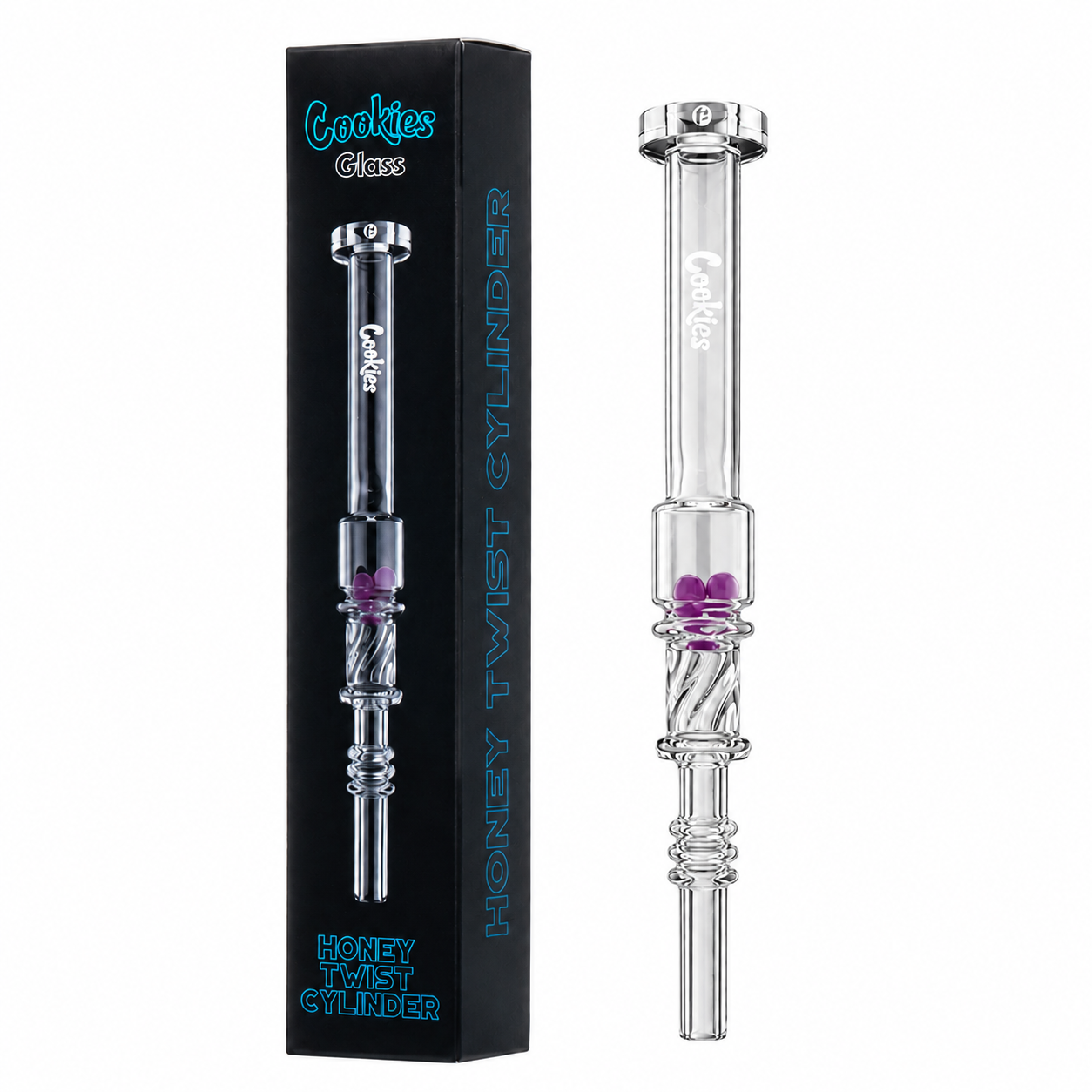 Cookies Honey Twist Cylinder Glass Straw