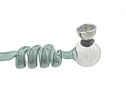 6" Colored Coil Stem Oil Burner with Metal Bowl