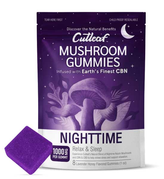 Cutleaf Mushroom Gummies 1000MG + CBD Gummies (8per Pack)