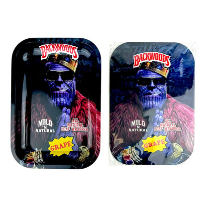 BW 3D Medium Metal Rolling Tray With Magnetic Lid 6" X 9"