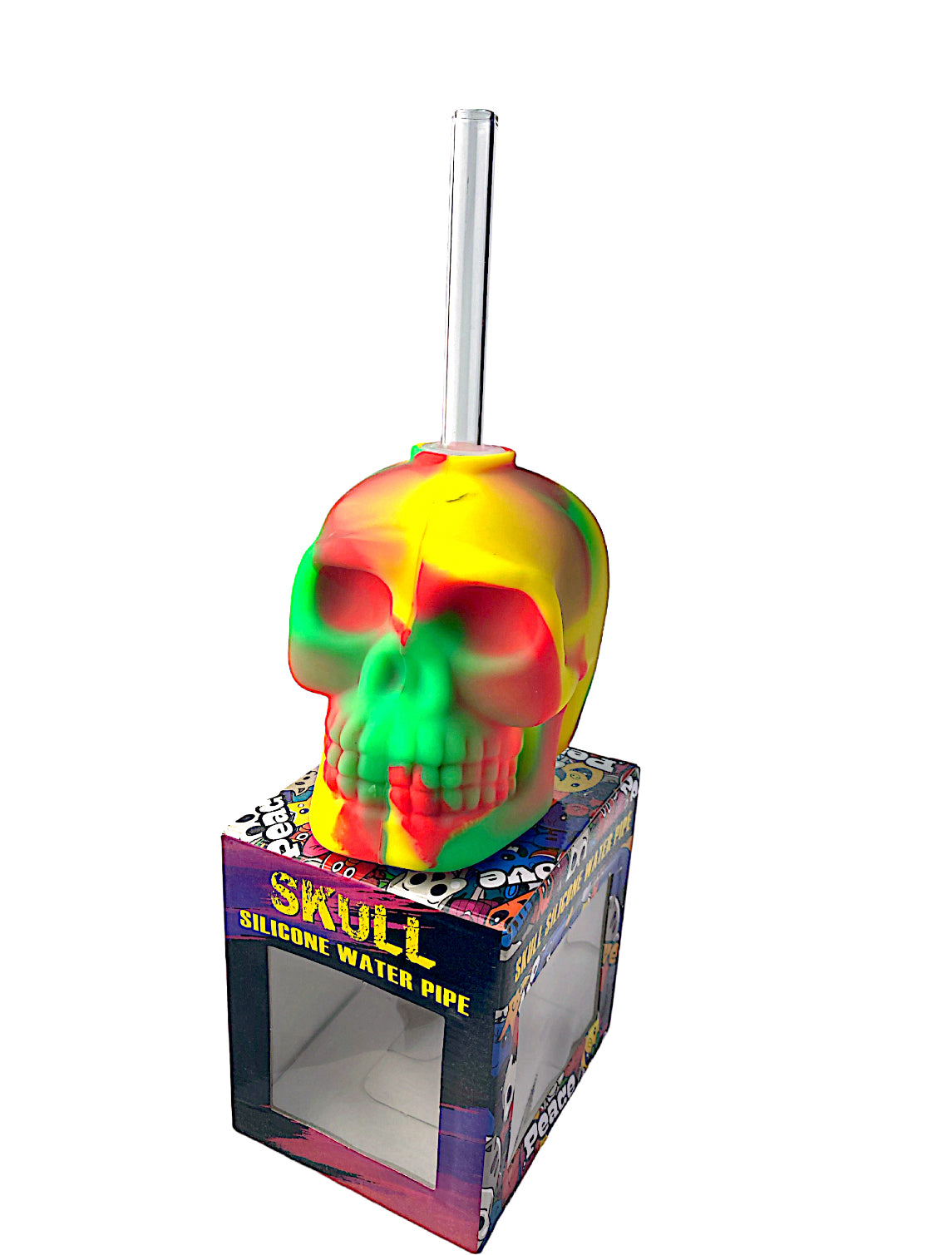 4" Skull Silicone Water Pipe with Box