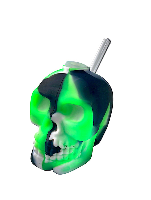 4" Skull Silicone Water Pipe (Assorted Colors)