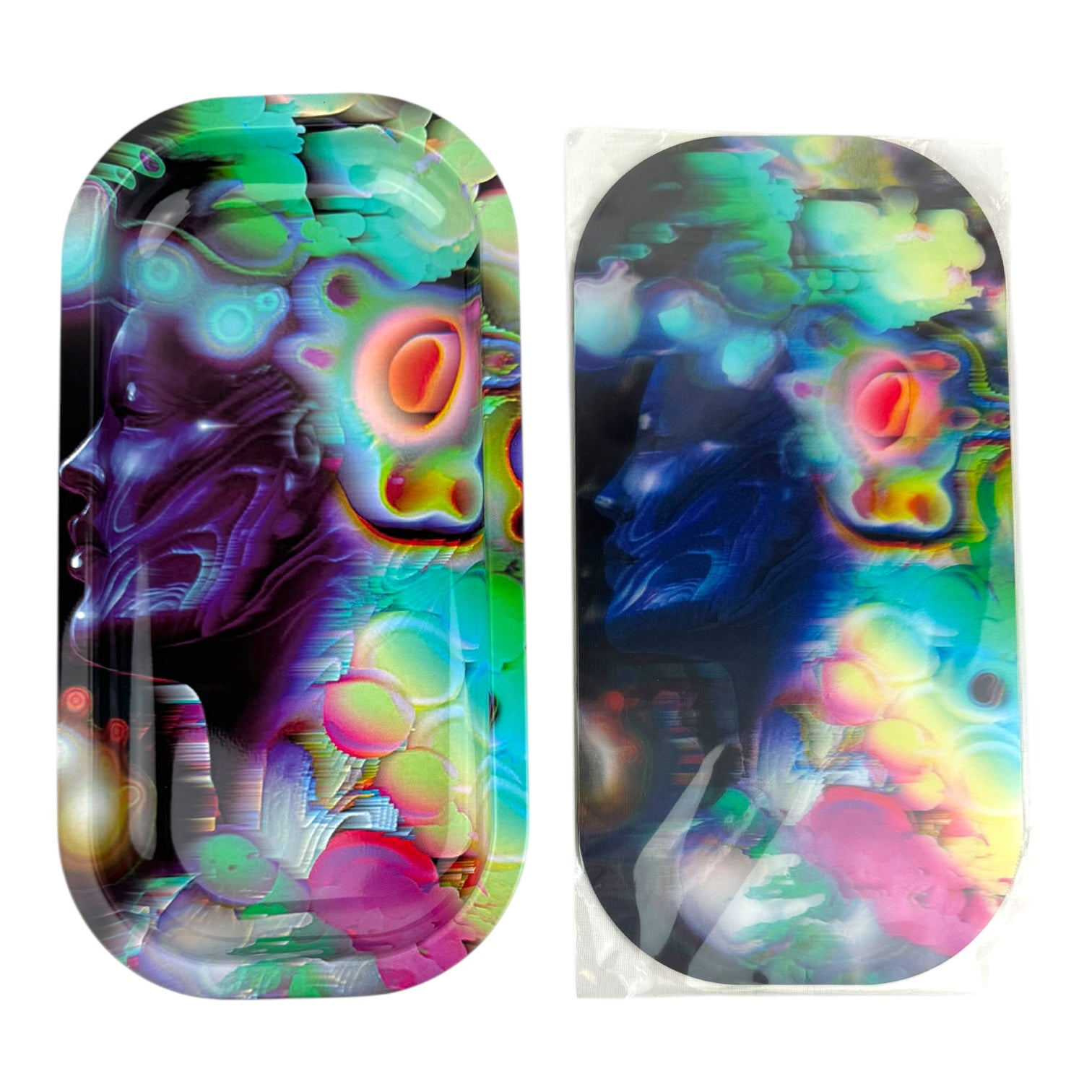 3D Small Metal Rolling Tray With Magnetic Lid 8" X 4"