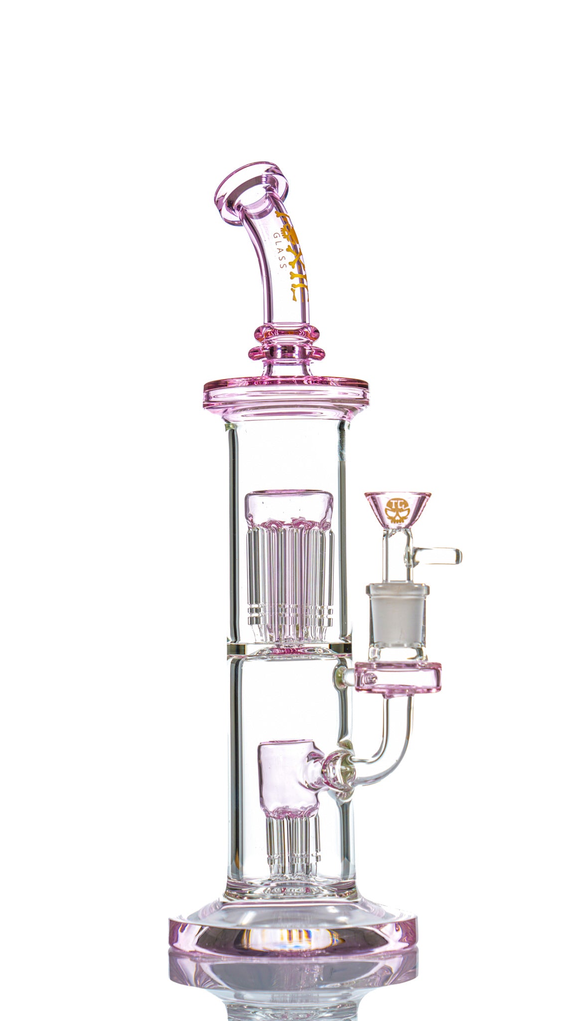 12" TX15 Toxic Double Tree Perc Rig Water Pipe by MK 100 Glass