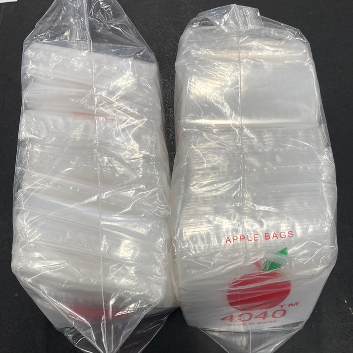 Apple 4040 Clear Plastic Ziplock Baggies (1,000 Bags)