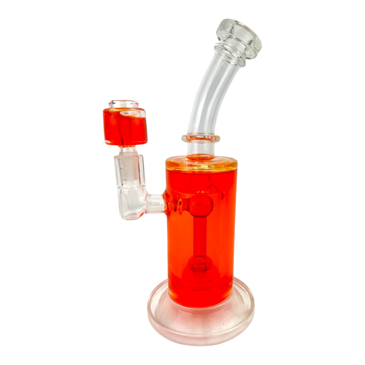 10" Straight Tube Bent Neck Color Glycerin Freeze Water Pipe "WP344"