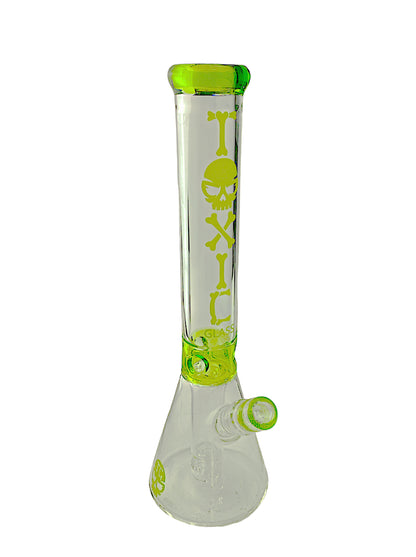 15″ MK100 TX13 Toxic Skull Beaker Water Pipe by MK 100 Glass
