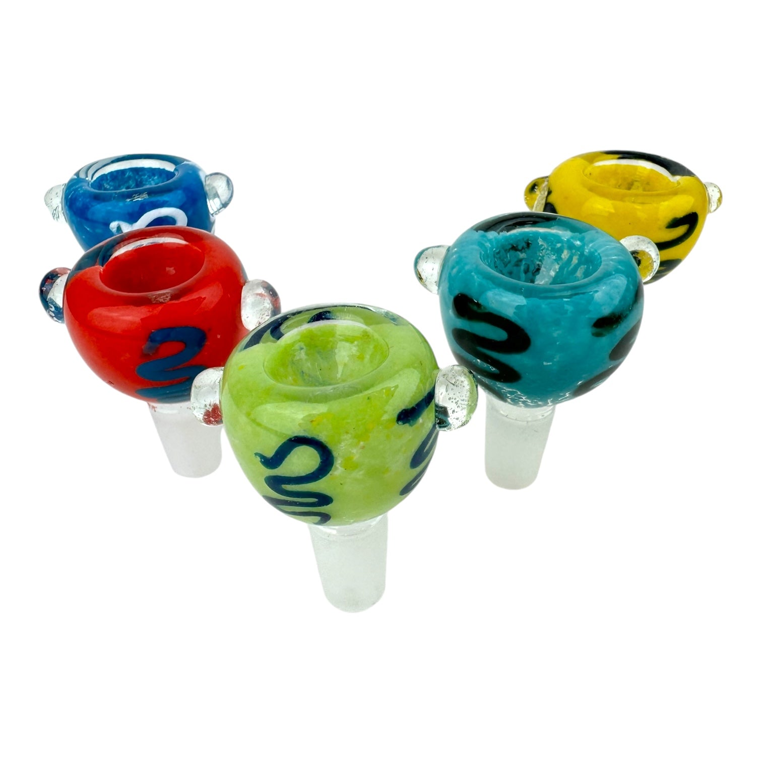 14mm Male Round Colored Wig Glass Bowl