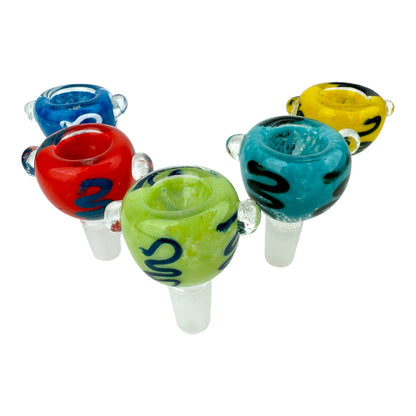 14mm Male Round Colored Wig Glass Bowl