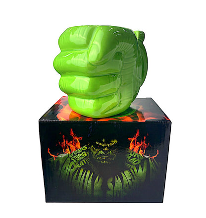 Green HK Hand Smoking Pipe Mug #0620 ( Wake & Smash)