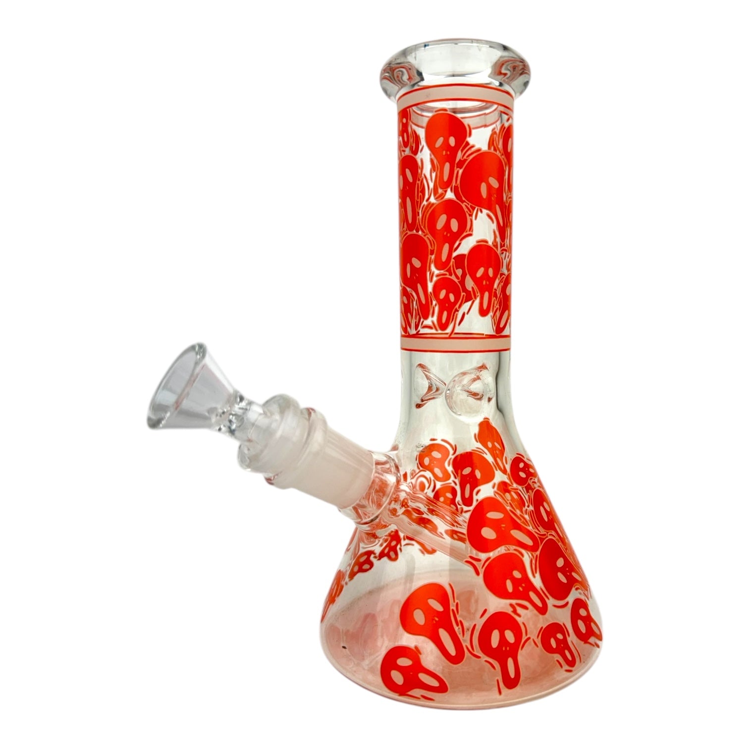 8" Ghost Glow In The Dark Beaker Glass Water Pipe "WP-5141"