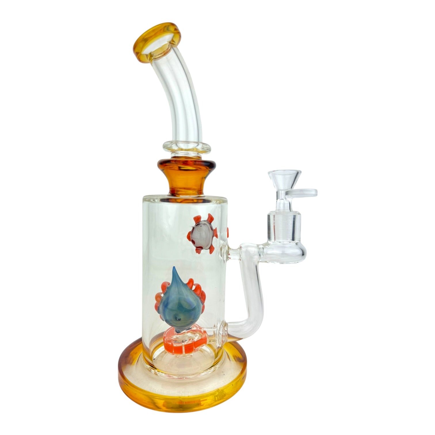 11" Double Eye Glass Bent Neck Water Pipe