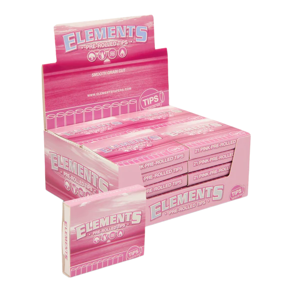 Elements Pink Pre Rolled Tips (21 Tips per Pack/20 Packs per Box)