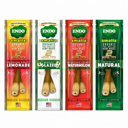 ENDO Smallz Pre-Rolled 2 Wood Tipped Hemp Wraps (15 Count Display)