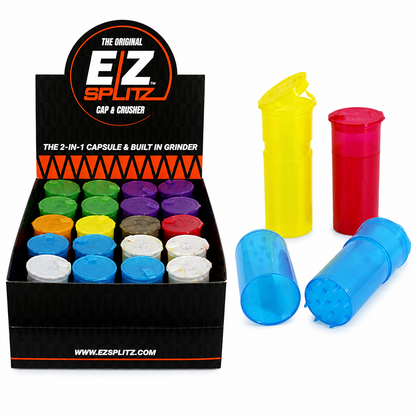 EZ Splitz Cap & Crusher - Grinder & Pop Top - 20ct Display