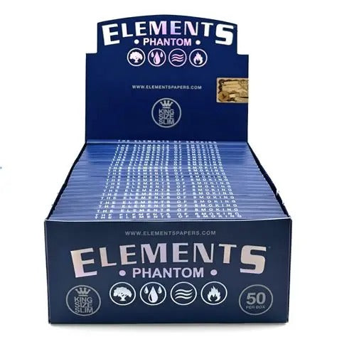 Elements Phantom King Size Slim Rolling Paper - 30/Mc