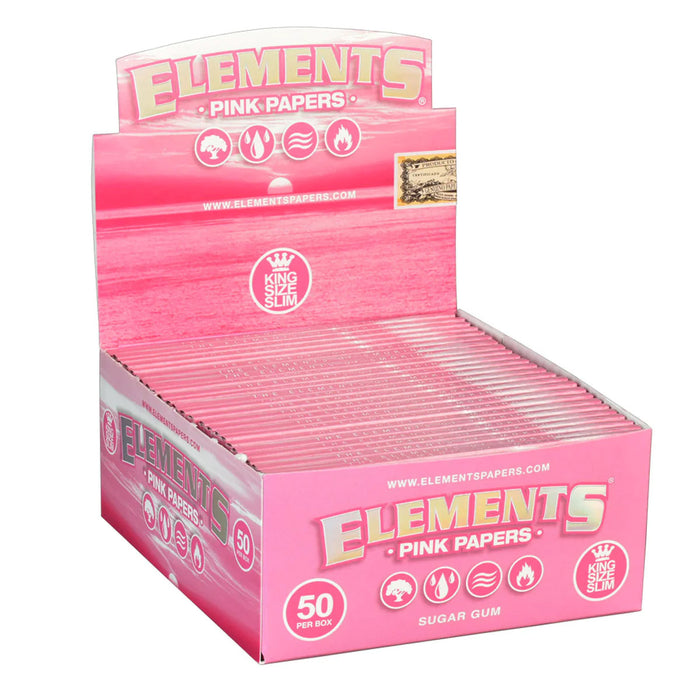 Elements Pink King Size Slim Rolling Paper