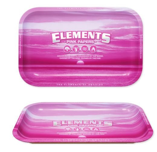 Elements Pink Cloud Small Metal Rolling Tray 11" x 7" x 1"