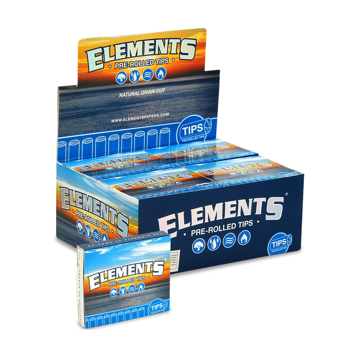 Elements Pre Rolled Tips Natural Grain Cut (21 Tips Per Pack / 20 Packs)