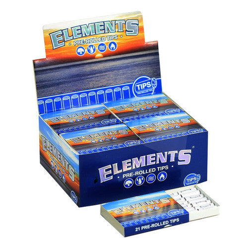 Elements Pre Rolled Tips Natural Grain Cut (21 Tips Per Pack / 20 Packs)