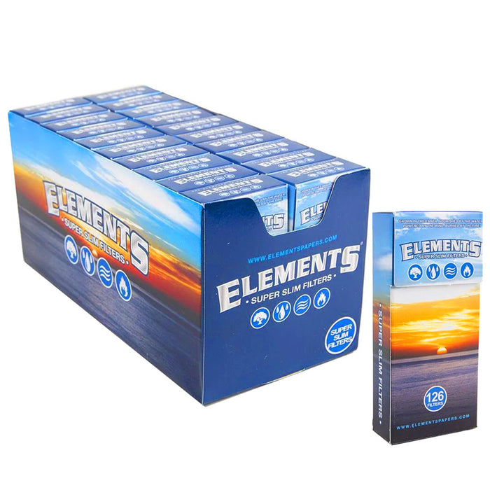 Elements Super Slim Filters - 126 filters per box (20 box/Display)