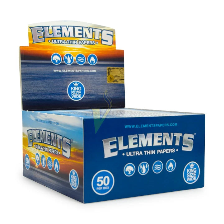 Elements King Size Wide Ultra Thin Rice Papers 50ct