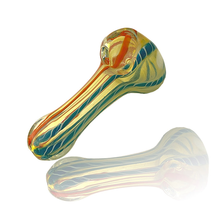 4" Thick Tornado Swirl Glass Hand Pipe (Assorted Colors)