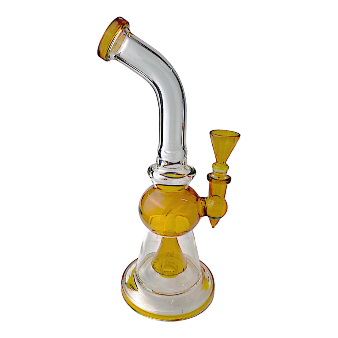 10" Bubble Beaker Amber Glass Water Pipe