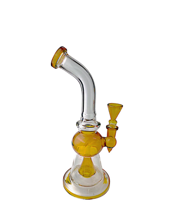 10" Bubble Beaker Amber Glass Water Pipe