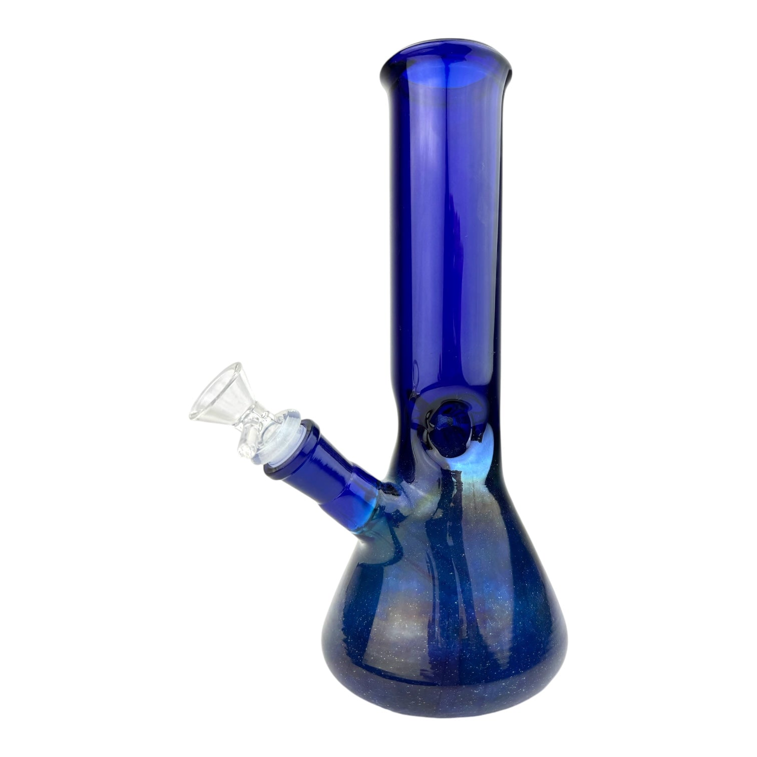 11" Chrome Fumed Colored Beaker w/ Ice Catcher - Glass Water Pipe