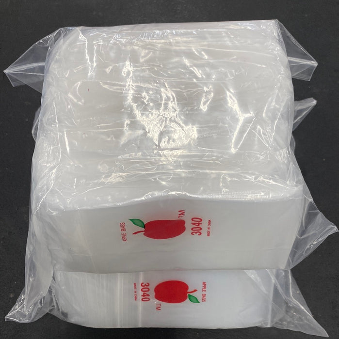 Apple 3040 Clear Plastic Ziplock Baggies (1,000 Bags)