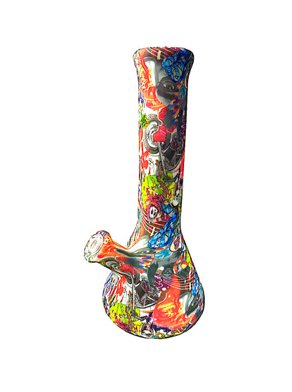 12" Graffiti Beaker Silicone Water Pipe