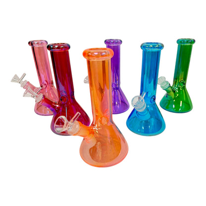 8"Color Chrome Ice Catcher Beaker Glass Water Pipe "WP-5040-12"