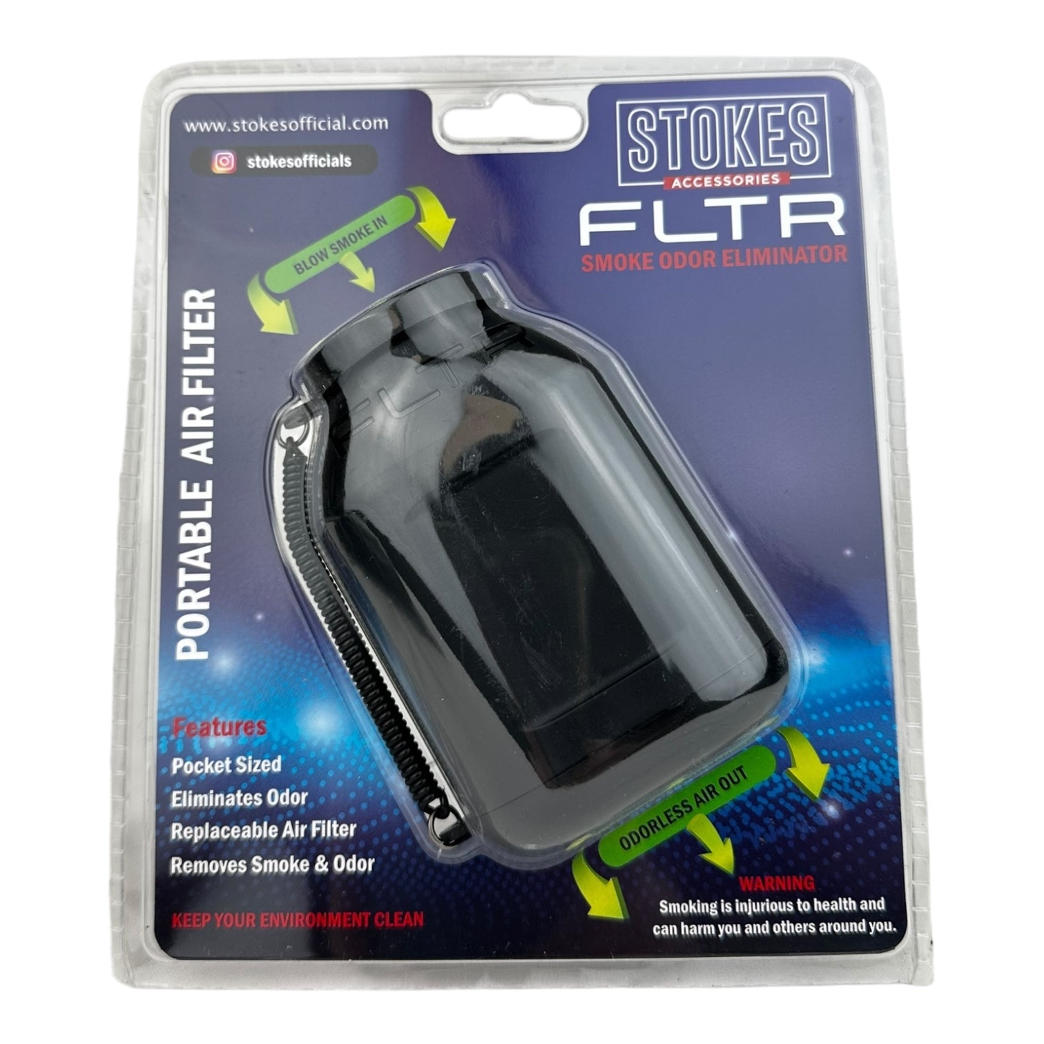 Stokes FLTR Smoke Odor Eliminator Device with Replaceable Cartridge | 48pc/Case