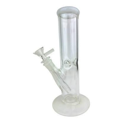 10" Clear Color Straight Tube Ice Catcher Glass Water Pipe