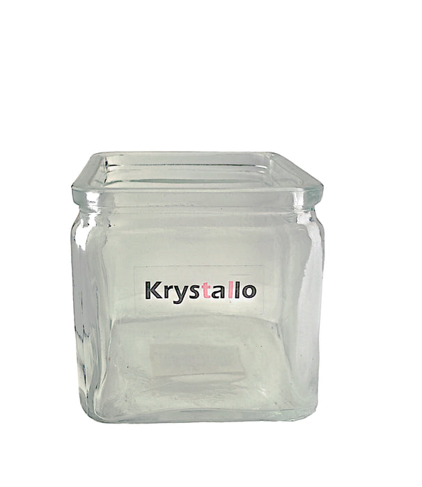 Krystallo Glass Jar 4" x 4" x 4"