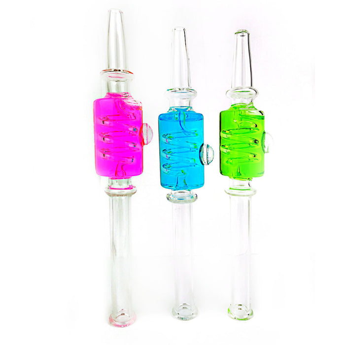 7" Freezable Glycerin Coil Nectar Collector - Assorted Colors