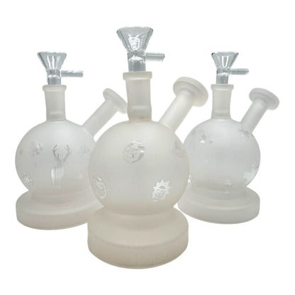 5" Frosted Ball Glass Water Pipe "DA-049BO" (Assorted Designs)